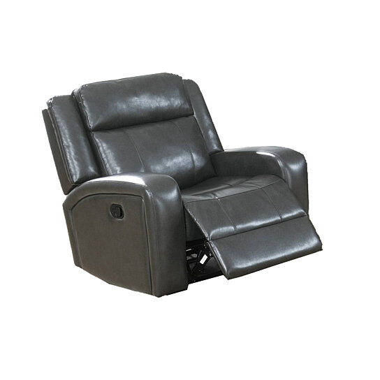 Saltoro Sherpi Upholstered Manual Recliner with USB Port and Pil